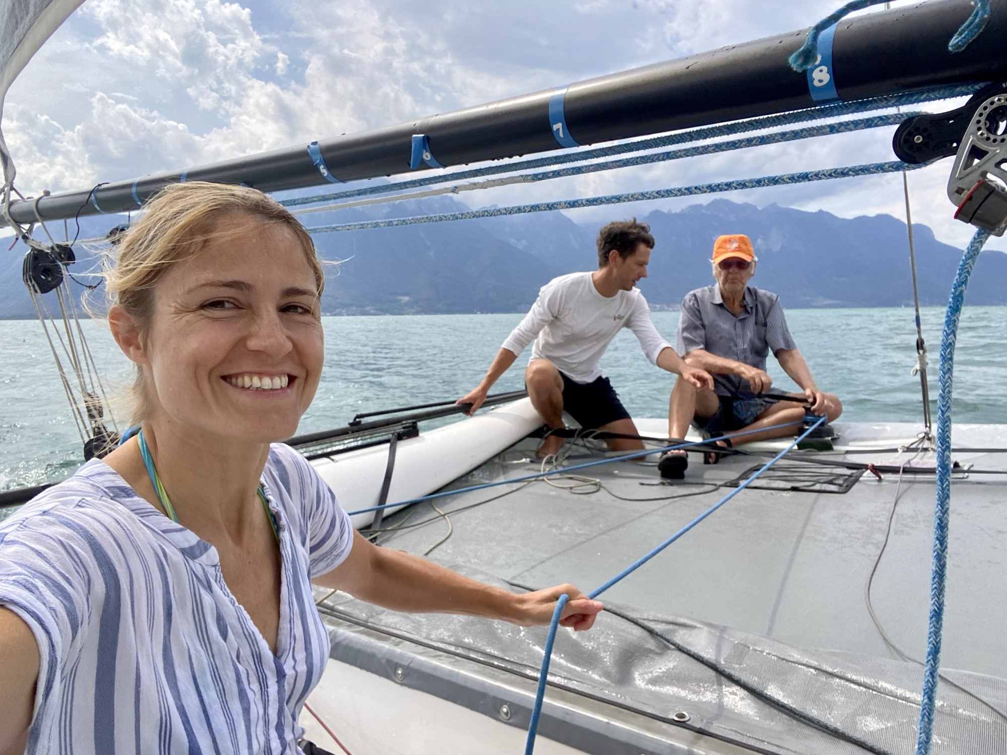 Skipper à bord sur le Lac Léman